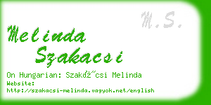 melinda szakacsi business card